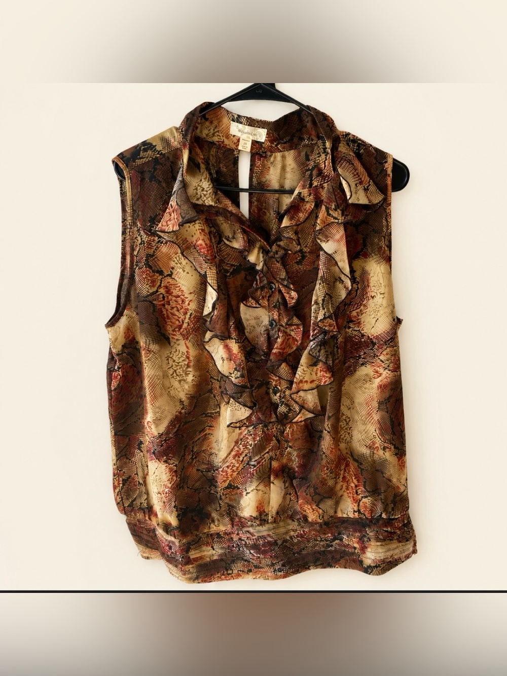 Dress Barn Sheer Ruffled Sleeveless Blouse Like New Size 2X - Picture 2 of 5